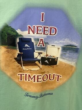 Tommy Bahama “I Need A Timeout” Beach Graphic T-Shirt Men’s 2XLT Vacation